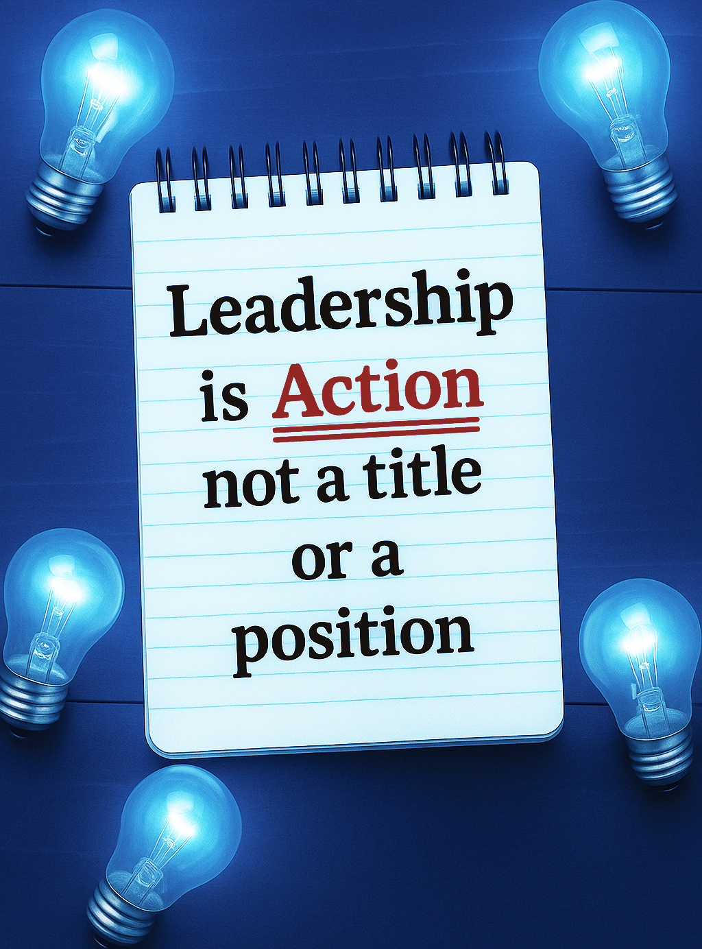 Leadership is Action, not a title or a position Leadership is Action, not a title or a position
